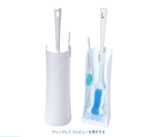 トイレブラシ3点セット 清掃ブラシ、収納台、補助部品の一式 汚れをしっかり落とすブラシ毛素材で清潔に保管できトイレ掃除を効率化する水回り雑貨