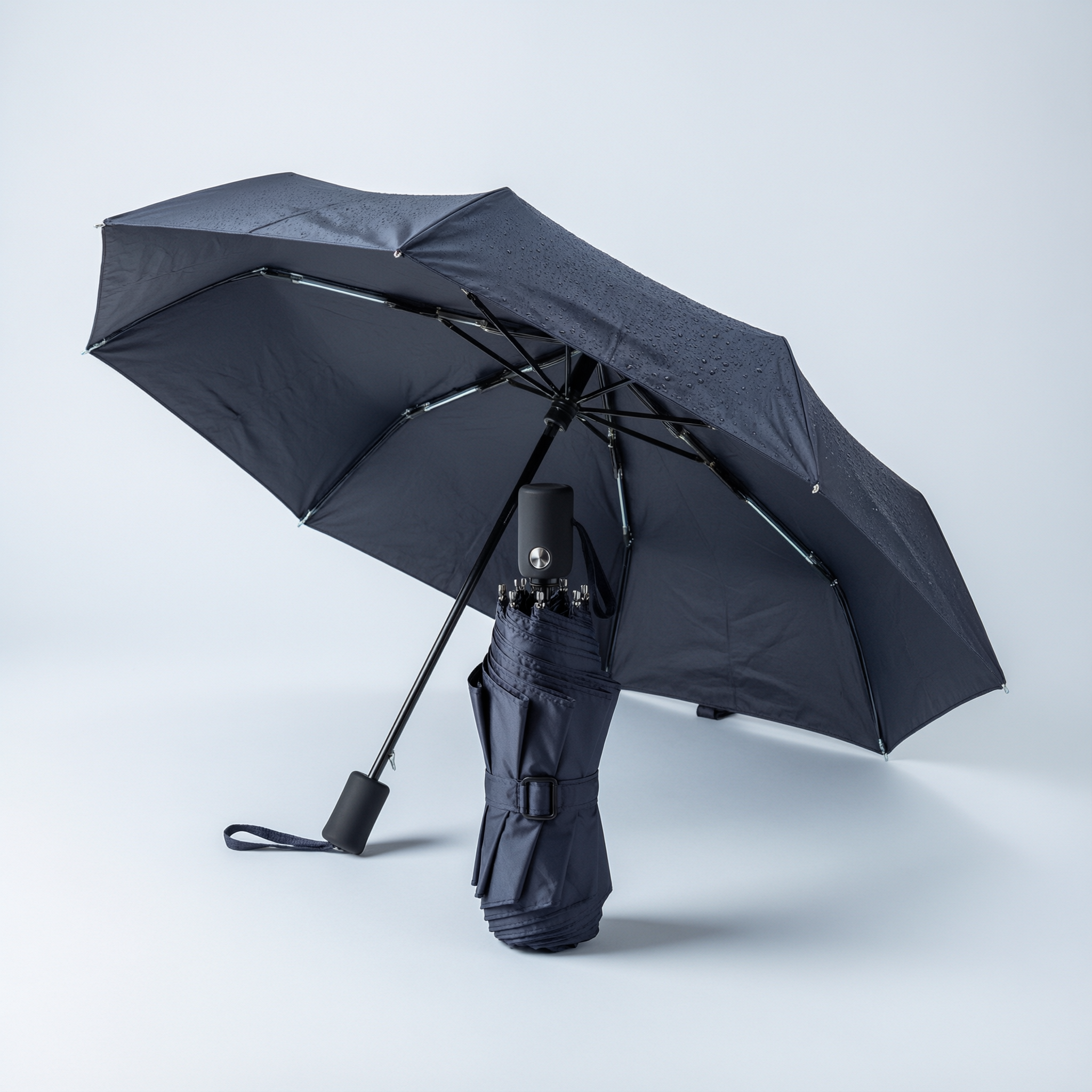 折りたたみ雨傘 携帯性に優れた折りたたみ傘 通勤通学旅行時の常備品に最適 防水生地を採用ししっかり水滴を防ぐ雨傘